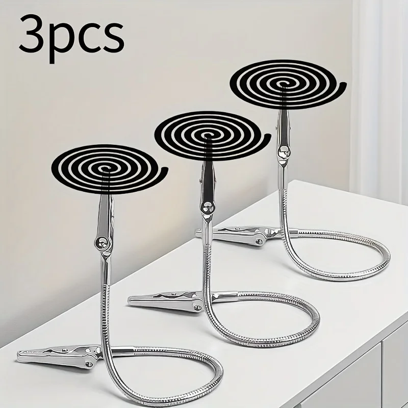 Incense Holder - 3-delige muggenspiraalhouder met clip, verstelbare metalen