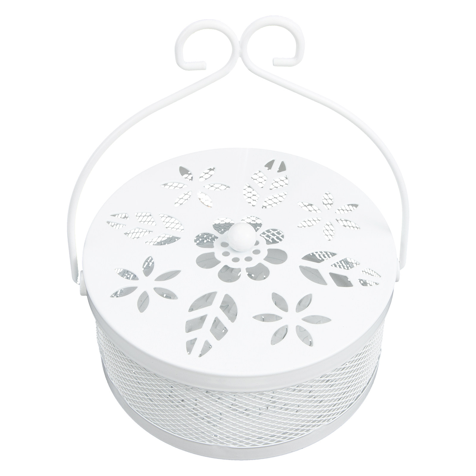 Incense Holder - Doos van gesmeed wit metaal, gladde