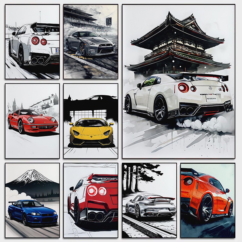 Japanese Luxury Lifestyle - Japanse stijl Supercar Wall Art Poster