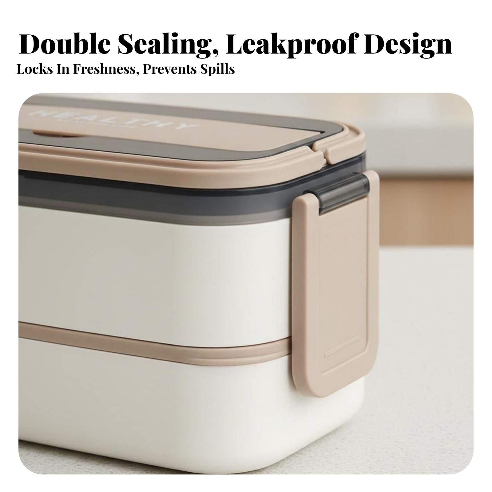 Bento Box - Plastic bentobox, dubbele compartimenten, magnetronbestendig, voedselveilig,