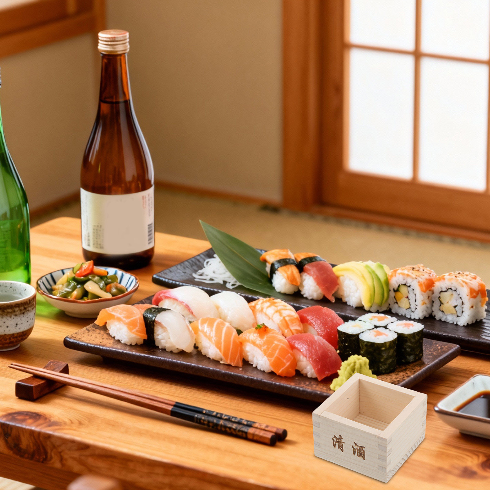 2 stuks houten sake-doosjes, t - Japanese Restaurant Lifestyle recensie en prijs